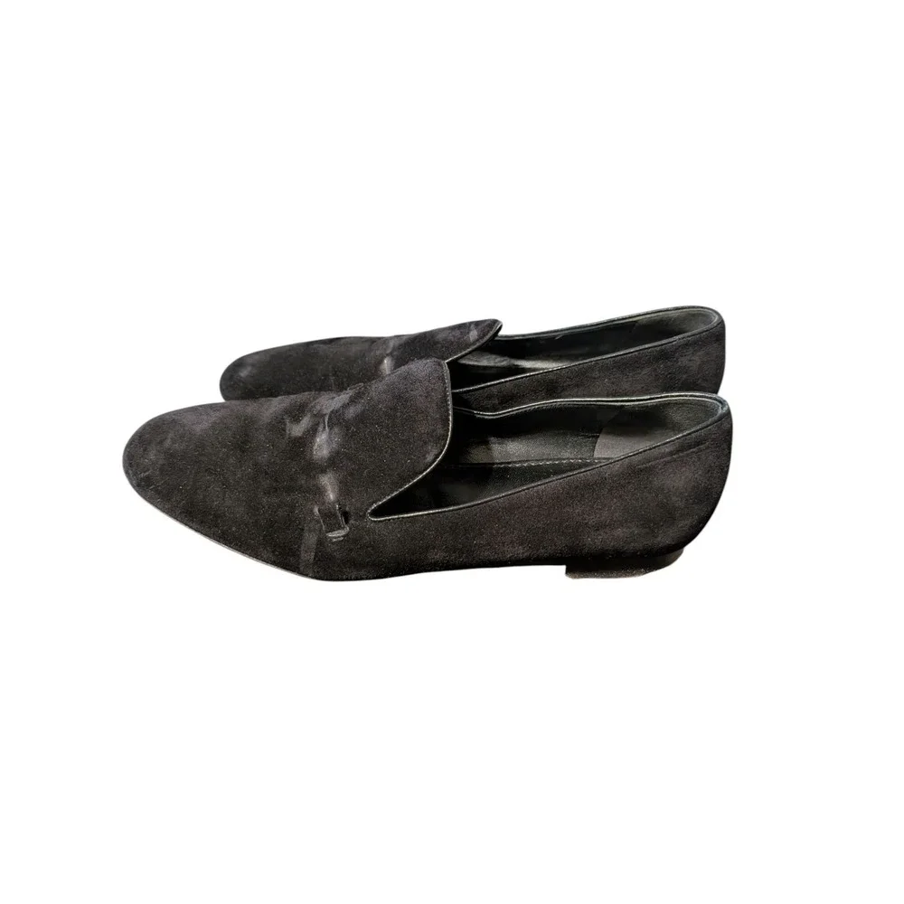 Louis Vuitton Women's Black Suede Loafers Slip-On Dress Shoes Made in Italy 5.5